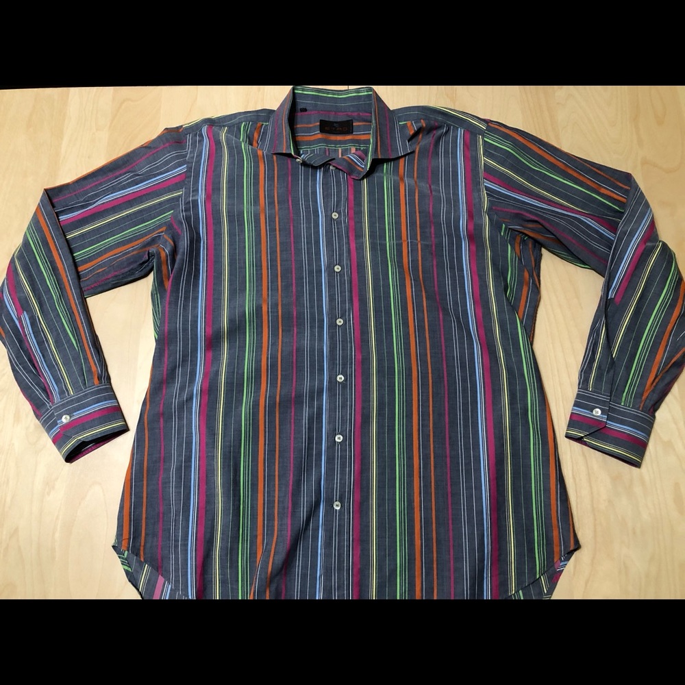 ETRO Milano Italy Button Front Shirt